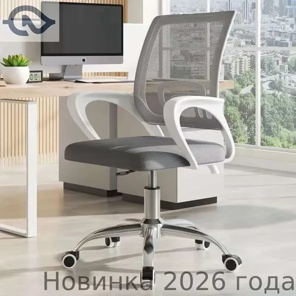 Ортопедический стул, Сетка, Белый серый