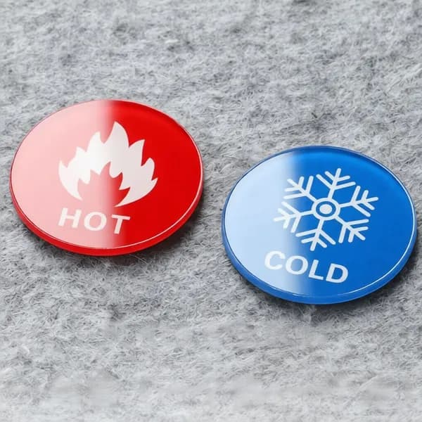 Наклейки на кран горячей и холодной воды стикеры HOT COLD, водостойкие индикаторы для смесителя и труб, контрастные метки для сантехники