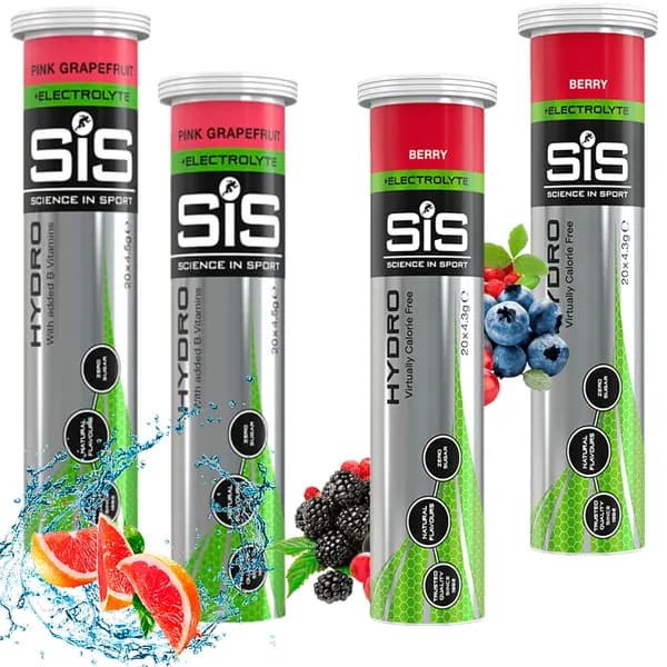 Изотоник SCIENCE IN SPORT (SiS) GO Hydro Tablet 20s 4 x 20 таблеток, Розовый грейпфрут, Ягоды