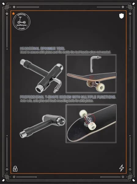 Профессиональный Т-образный ключ для скейтборда, лонгборда, скейтборда, роликовых коньков.