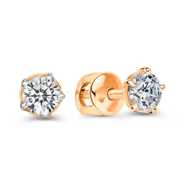 Серьги женские с фианитами из красного золота 375 пробы 585GOLD