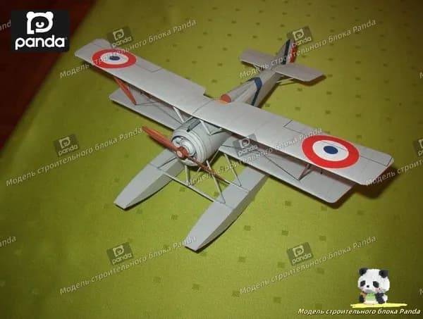 1:33, итальянский истребитель-биплан HANRIOT HD2, бумажная модель, коллекция военных вееров ручной работы "Сделай сам"