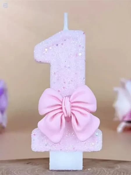 Свечи для торта цифра 0, цифра 1 "1", 7.5 см х 4 см, 1 шт