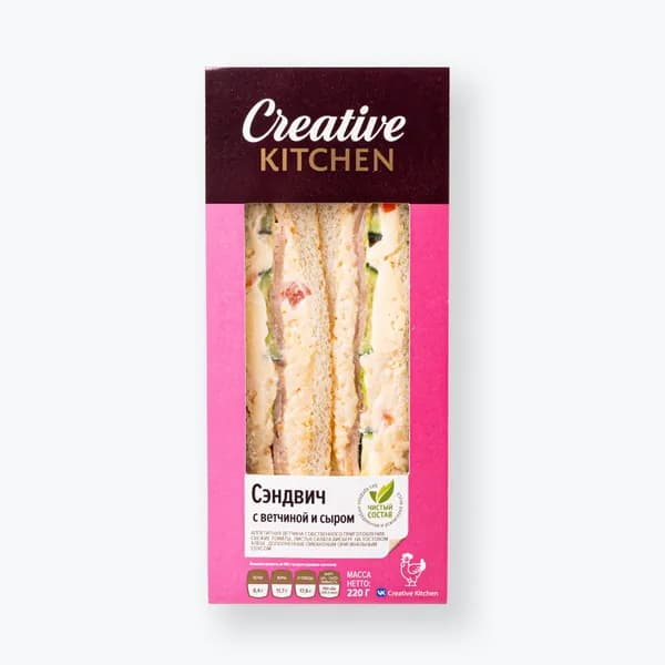 Сэндвич Creative Kitchen с ветчиной и сыром, 220 г