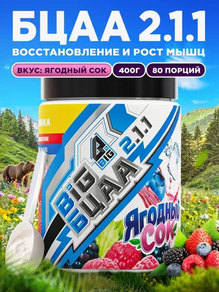 Аминокислоты BCAA 2:1:1 БЦАА BIGSNT, 400 гр, 80 порций