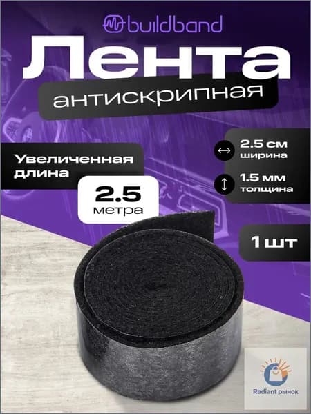 Антискрип автомобильный, 2.5 м, толщина: 1.5 мм, 1 шт.
