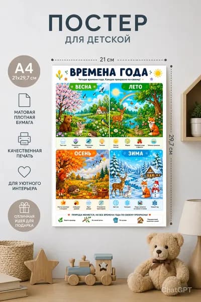 Постер "Времена Года", 29.7х21 см