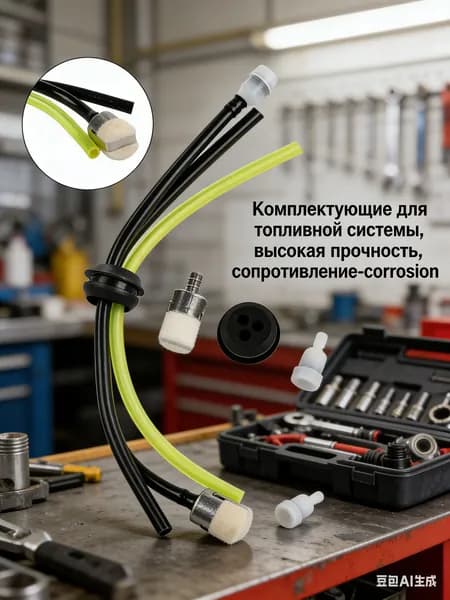 шланг топливный для триммера,Комплект топливный шланг 3 трубки для бензопилы Echo фильтр сапун Комплект_топливный_для_триммера_Echo диаметр 5 мм
