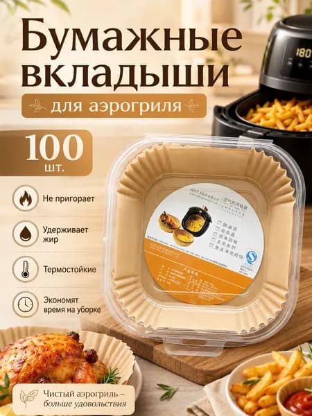 Формы бумажные для аэрогриля 20x16 см, 100 ш