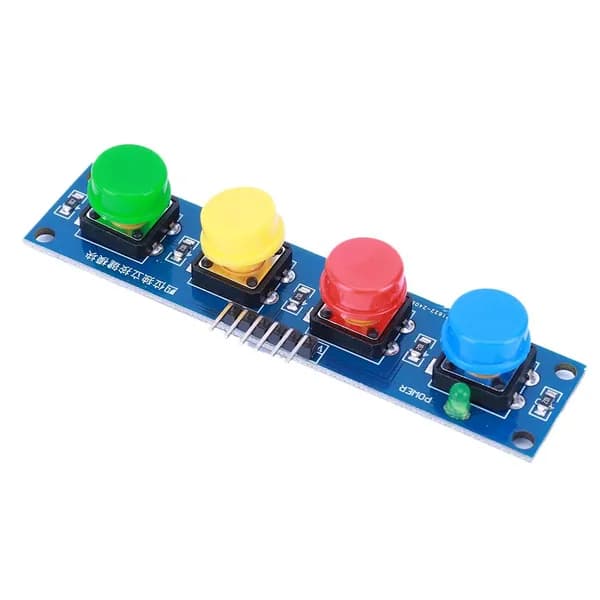 Четырёхкнопочный модуль с крышками для Arduino и Raspberry Pi, цифровой выход, 86 19 мм