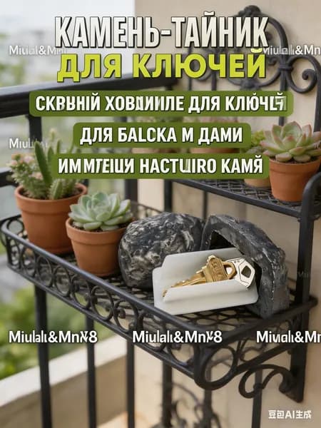 Тайник-камень для ключа, имитация камня для хранения запасного ключа на участке, у гаража, входной двери и калитки