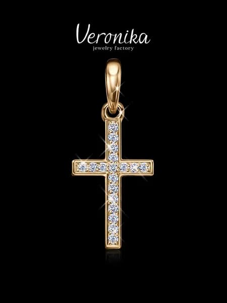 Крест нательный серебро 925 с фианитами Veronika jewelry factory