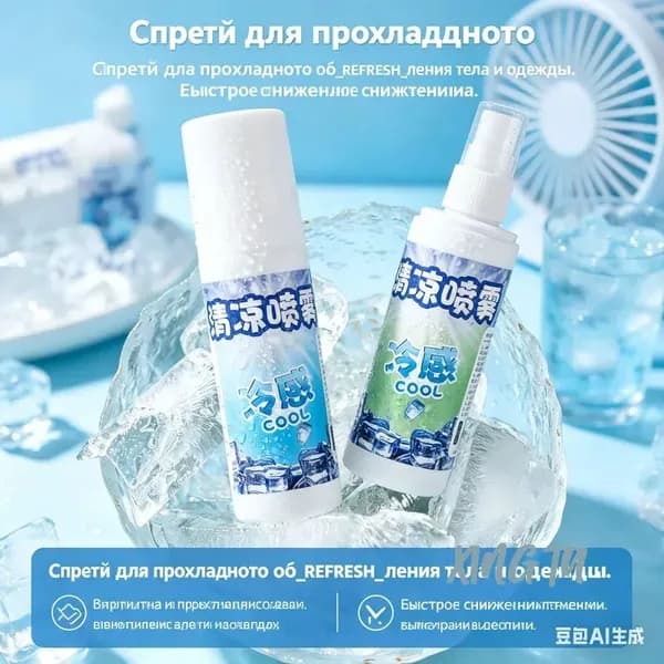 Прохладный охлаждающий спрей, летний спрей для снятия жара 100 мл