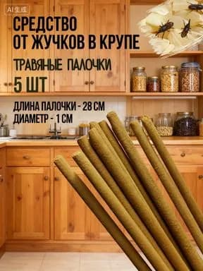Набор палочек от пищевой моли (5 шт.), ловушка для жучков в муке и крупах, долгая защита