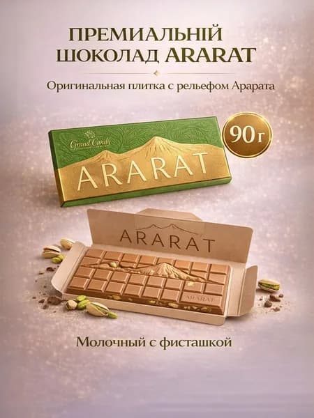 Шоколад "Арарат" Молочный с фисташкой 90г