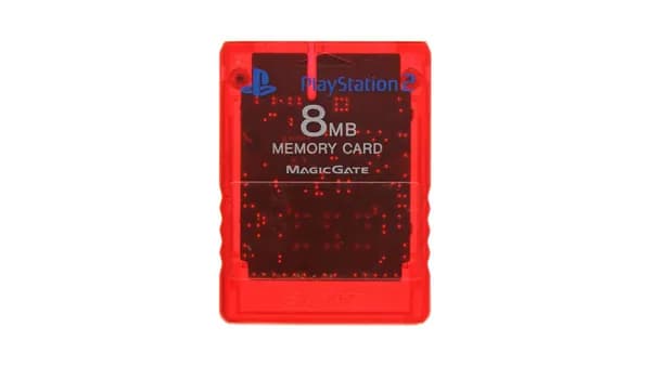 Карта памяти Memory Card 8 MB Transparent Red для PS2 Винтаж