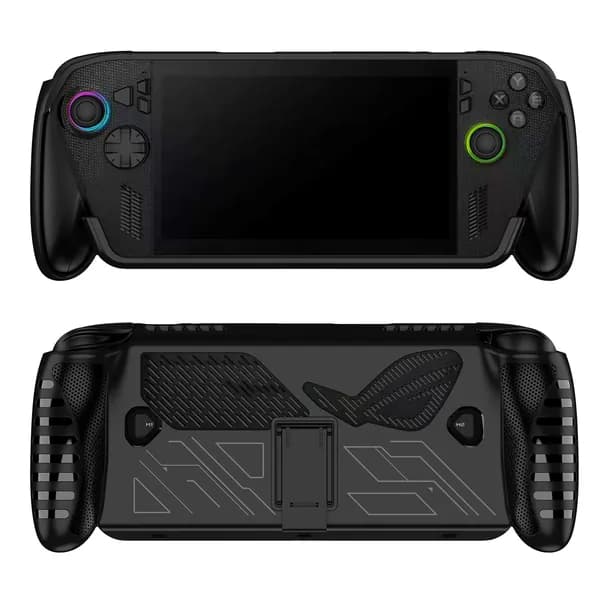 Чехол для ROG XBOX ALLY X из ТПУ с треугольной подставкой и противоскользящей текстурой, чёрный