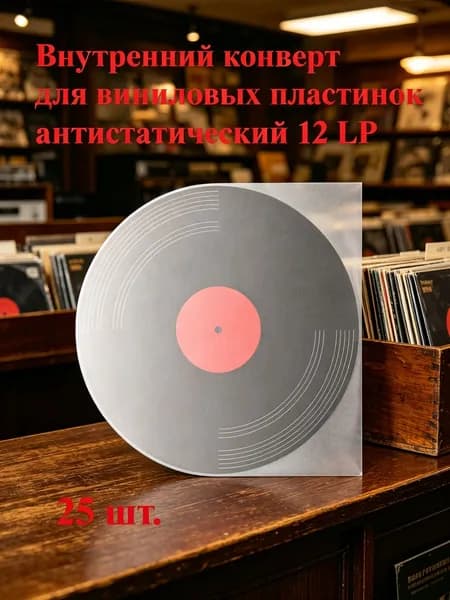 Внутренний антистатический конверт для виниловых пластинок 12 дюймов (30,8 см)