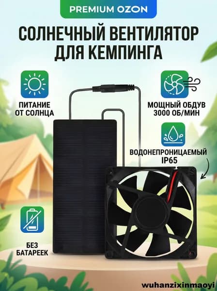 Малый вытяжной вентилятор на солнечной энергии, 3000 об/мин, водонепроницаемый, IP65 подходит для дома, автофургона, теплицы и домашних животных