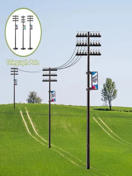 миниатюрная модель телеграфного столба 3pcs1/87 для украшения стола из песка