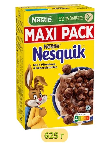 Готовый завтрак NESQUIK хрустящие шарики с какао, 625 г.