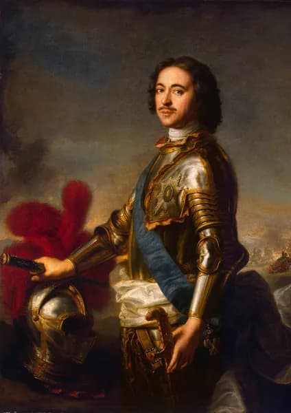 Постер ""Портрет Петра I"  Жан-Марк Натье, 1717 г.Репродукция, Формат А4", 29.7 см х 21 см
