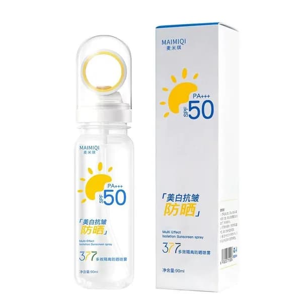 377 Нежирный увлажняющий крем SPF 50 UVA, Отбеливающий солнцезащитный спрей против морщин 90 мл