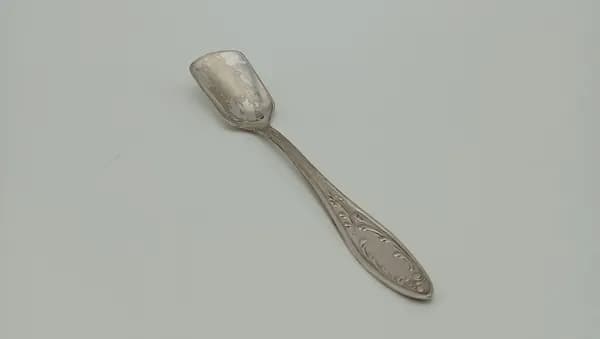 Винтажная ложка-совочек для сахара "Пламя". МНЦ (Нейзильбер). СССР. 1962-1980 гг.