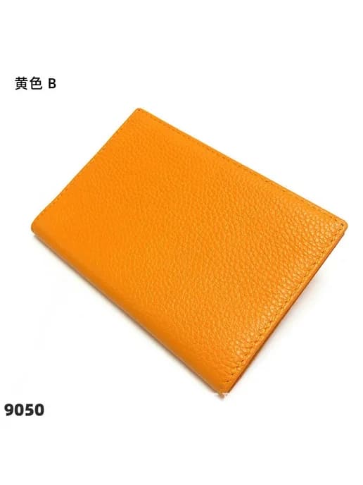 Обложка для паспорта из натуральной кожи, Оранжевый, Yellow