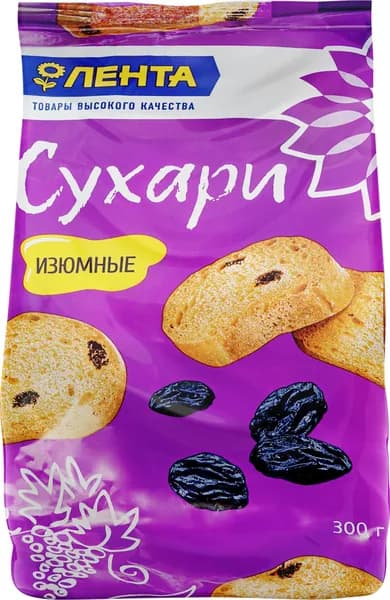 Сухари ЛЕНТА Изюмные, 300г