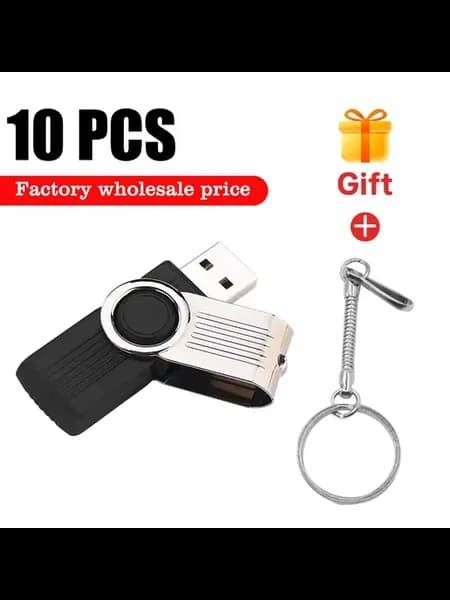 Metal USB 2.0 флешка 10 шт, с