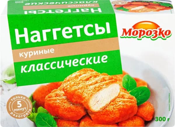 Наггетсы куриные МОРОЗКО, 300г 2 шт.
