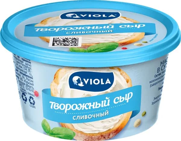 Сыр творожный VIOLA Сливочный 70%, без змж, 140г - 5 шт.