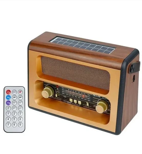 Радиоприемник в стиле ретро MP3/BT/TWS+Solar panel RX-BT88SQ (коричневый)