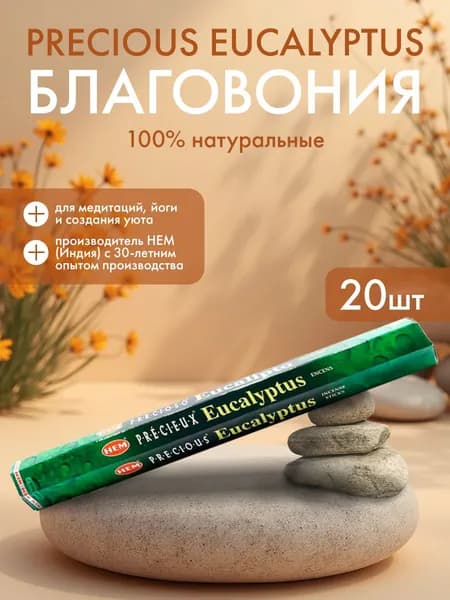 HEM Благовония ароматические палочки для дома, для медитаций Эвкалипт, 20шт