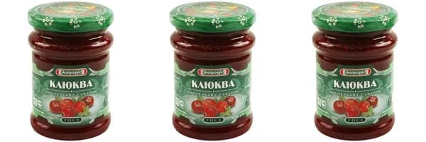 Экопродукт Фруктовые консервы Клюква протертая с сахаром, 320 г, 3 шт