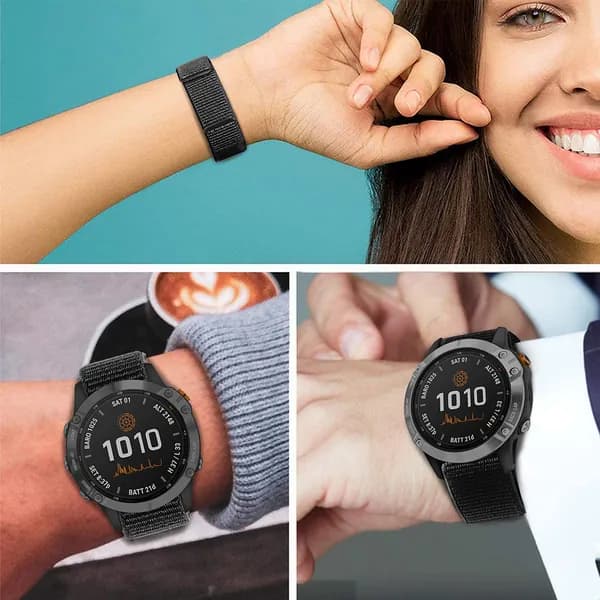 нейлоновый ремешок для Garmin Descent Mk1, 26 мм, черный