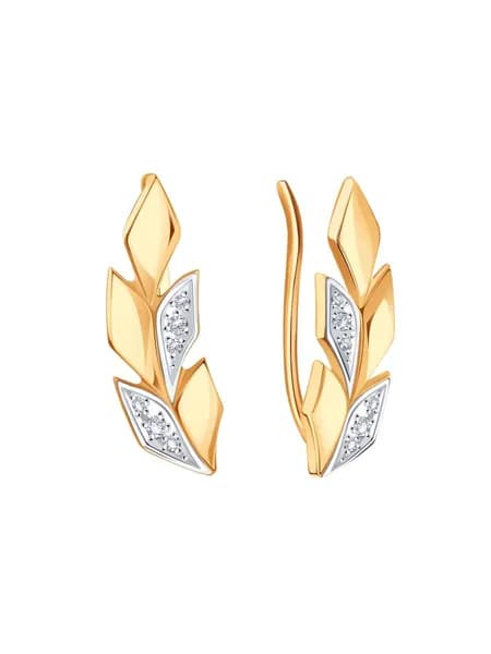 Серьги женские серебряные 925 пробы с фианитами, KARATOV