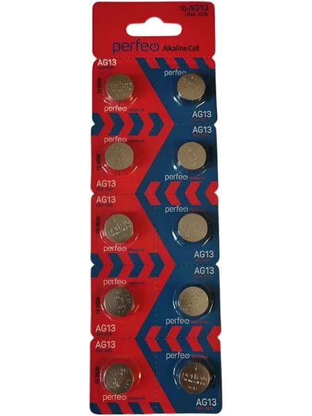 Perfeo Батарейка LR44 (LR1154, V13GA, AG13, G13, RW82), L (щелочной) тип, 1,5 В, 10 шт