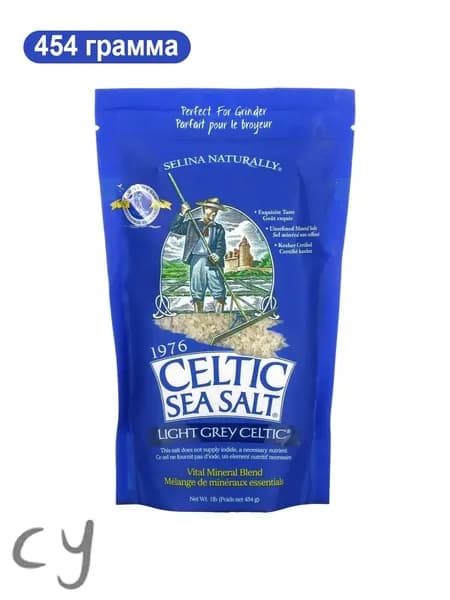Celtic Sea Salt, Light Grey Celtic, Кельтская соль / смесь основных минералов, серый, 454 гр, средний помол