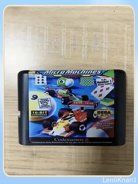 Игровой картридж для приставки 16 bit SEGA: MICRO MACHINES(Русская версия)