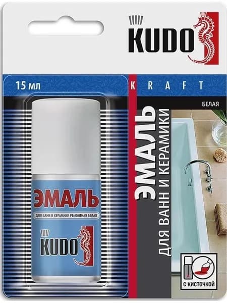 Эмаль для ванн KUDO KU-7K1301-12 белая с кисточкой