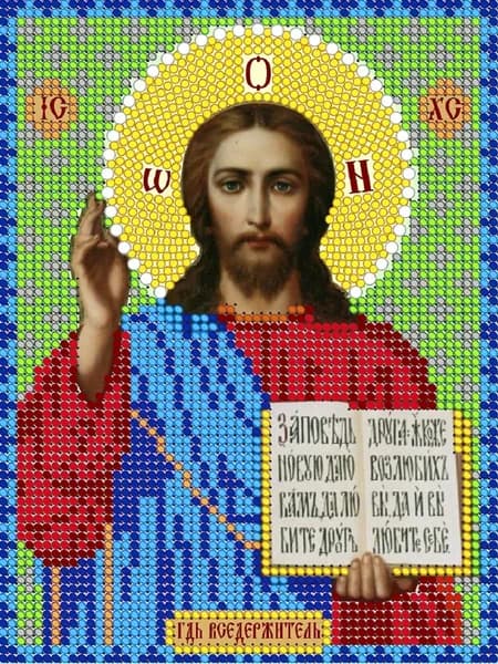 Схема для вышивки бисером (без бисера) Светлица "Иисус", 12х16 см, габардин