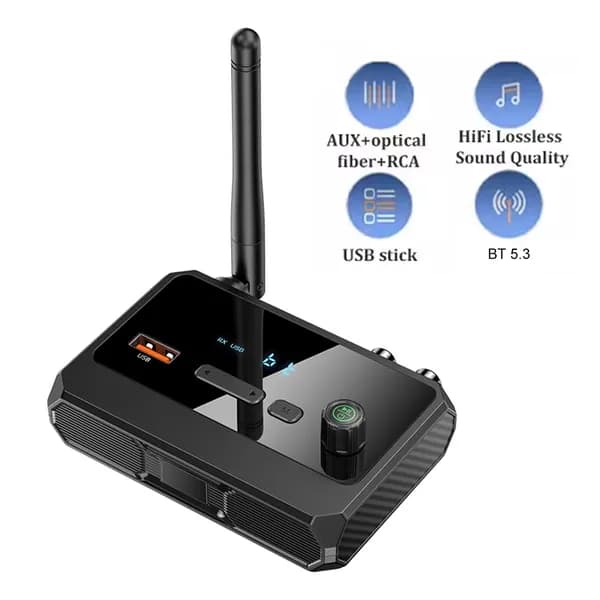 Bluetooth-приёмник 5.3 для аудиосистемы: оптический, RCA, AUX
