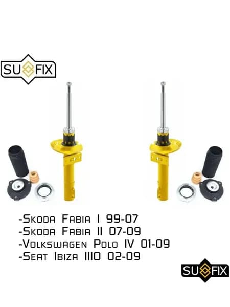 Передние амортизаторы c опорами Skoda Fabia I II, VW POLO IV
