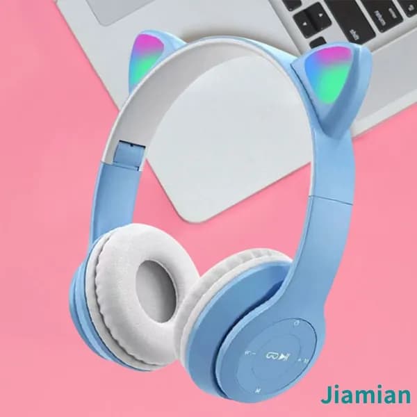 Bluetooth-наушники с ушками, LED, стерео, версия 5.0, низкое энергопотребление