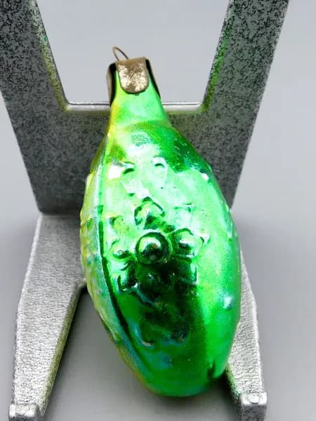 Елочная игрушка СОСУЛЬКА С ЦВЕТАМИ 6,5 см стекло СССР 1970-е гг