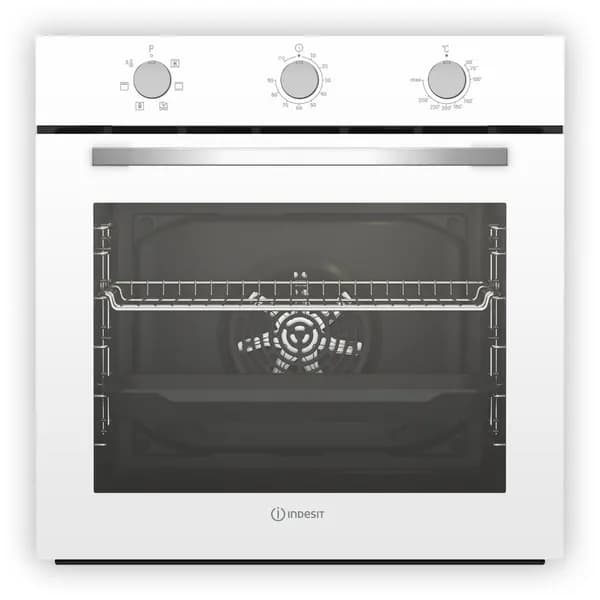 Духовой шкаф электрический встраиваемый Indesit IFE 3634 WH, класс энергопотребления A, мощность 2400 Вт, объем 72 л, 6 режимов работы, гриль и конвекция, функция паровой очистки, белый