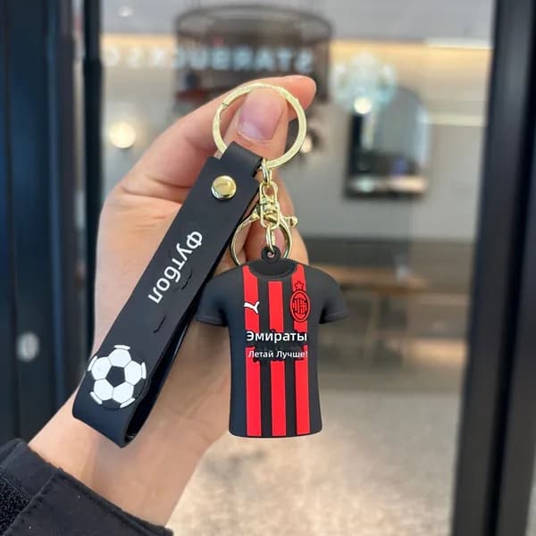 Брелок для ключей в виде футбольной майки, силиконовый, с подвеской Football и карабином