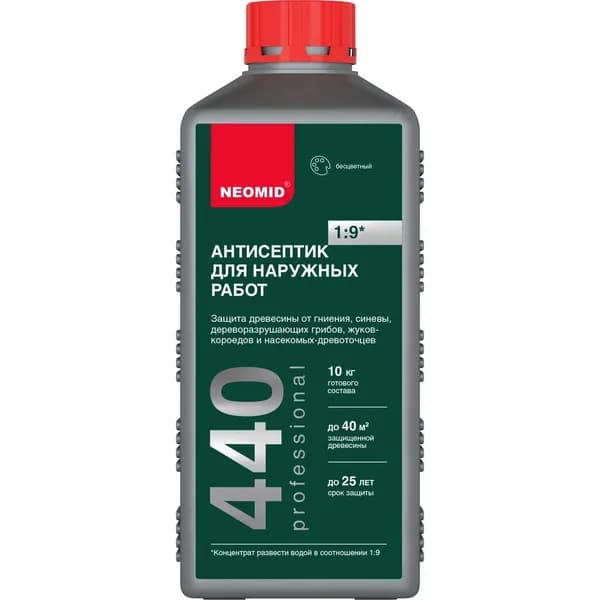 Деревозащитный состав NEOMID 440 eco 1 л Н-440E-1/к1:9